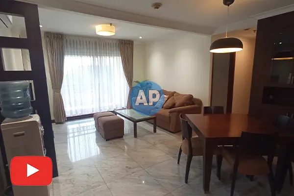 Jual Apartemen Jakarta Pavilion 2BR living room luas dan furnish