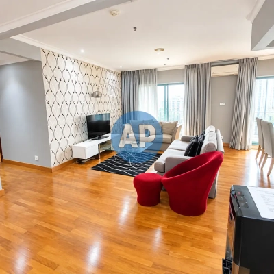 Ruang keluarga apartemen Pavilion siap huni