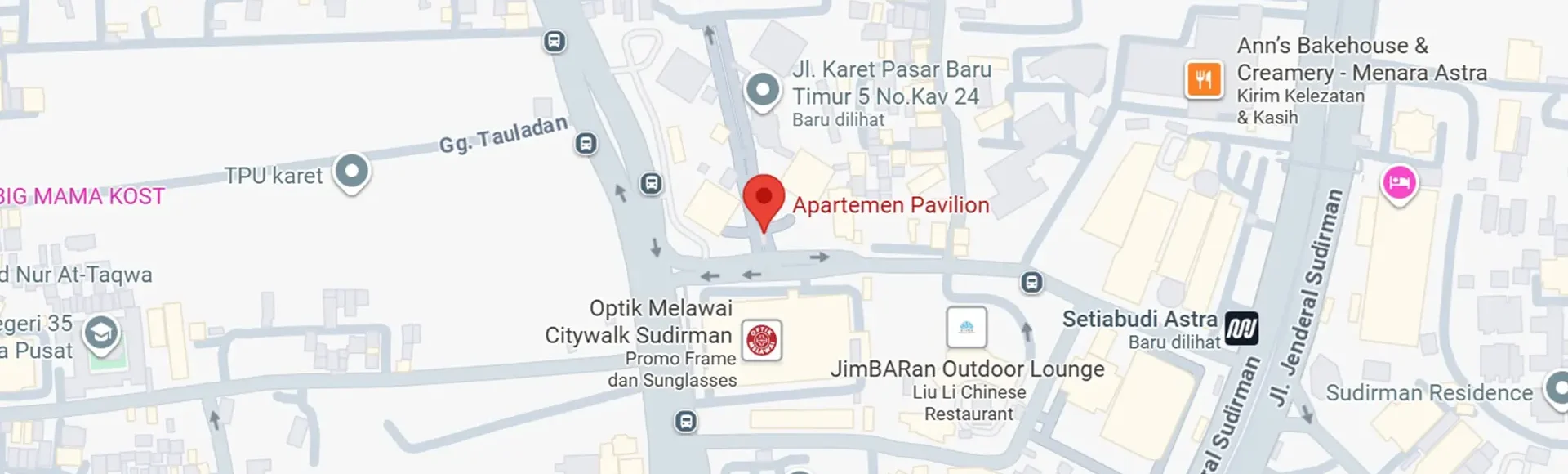 Lokasi Apartemen Pavilion Sudirman Jakarta