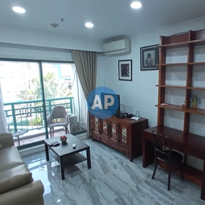 Living room apartemen Pavilion 1BR sewa full furnish luas 58 m2.