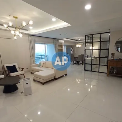 Pavilion Apartment Jakarta 3BR renovasi luas 220 m2, tower 2, lantai tinggi, full furnish untuk disewakan