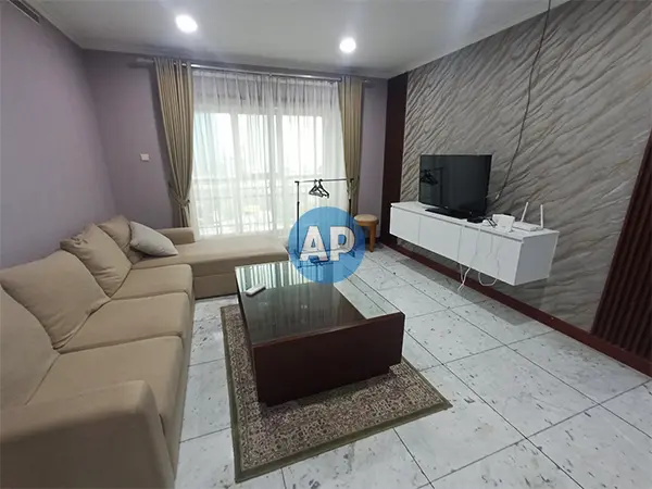 Living room Apartemen Pavilion 2BR disewa full furnish