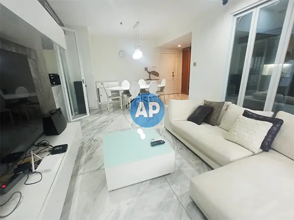 Living Room apartemen Pavilion Jakarta luas 142 m2 renovasi Tower 2
