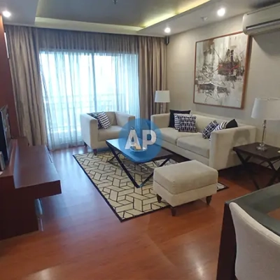 Living room kedua apartemen Pavilion dekat MRT Setiabudi full furnish unit disewa