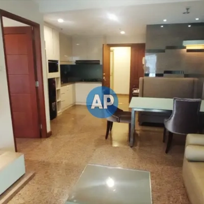 Ruang tamu Apartemen Pavilion sewa 1 kamar tidur furnish