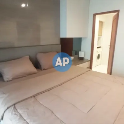 Kamar tidur utama unit Pavilion sewa 1BR luas 58 m