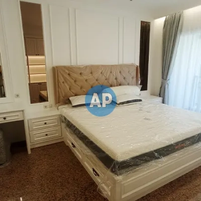 Master bedroom apartemen Pavilion disewakan 4 kamar, luas 220 m², furnis lengkap.