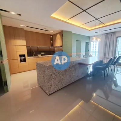 Dapur modern apartemen pavilion 3 kamar furnish lengkap