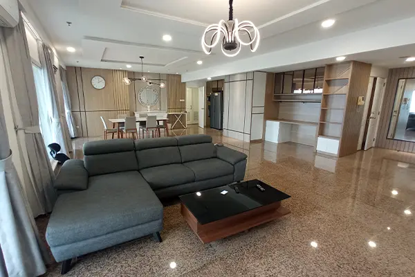 Jual Apartemen Pavilion 4 kamar 220 m2 Tower 1 dengan ruang tamu luas dan interior modern