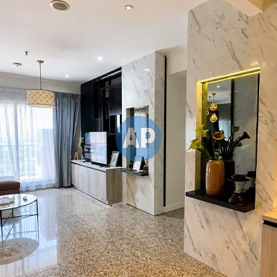 Living room Apartemen Pavilion Jakarta 115 m2 setelah renovasi